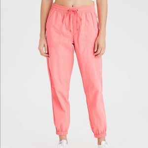AE High-Waisted Neon Windbreaker Joggers